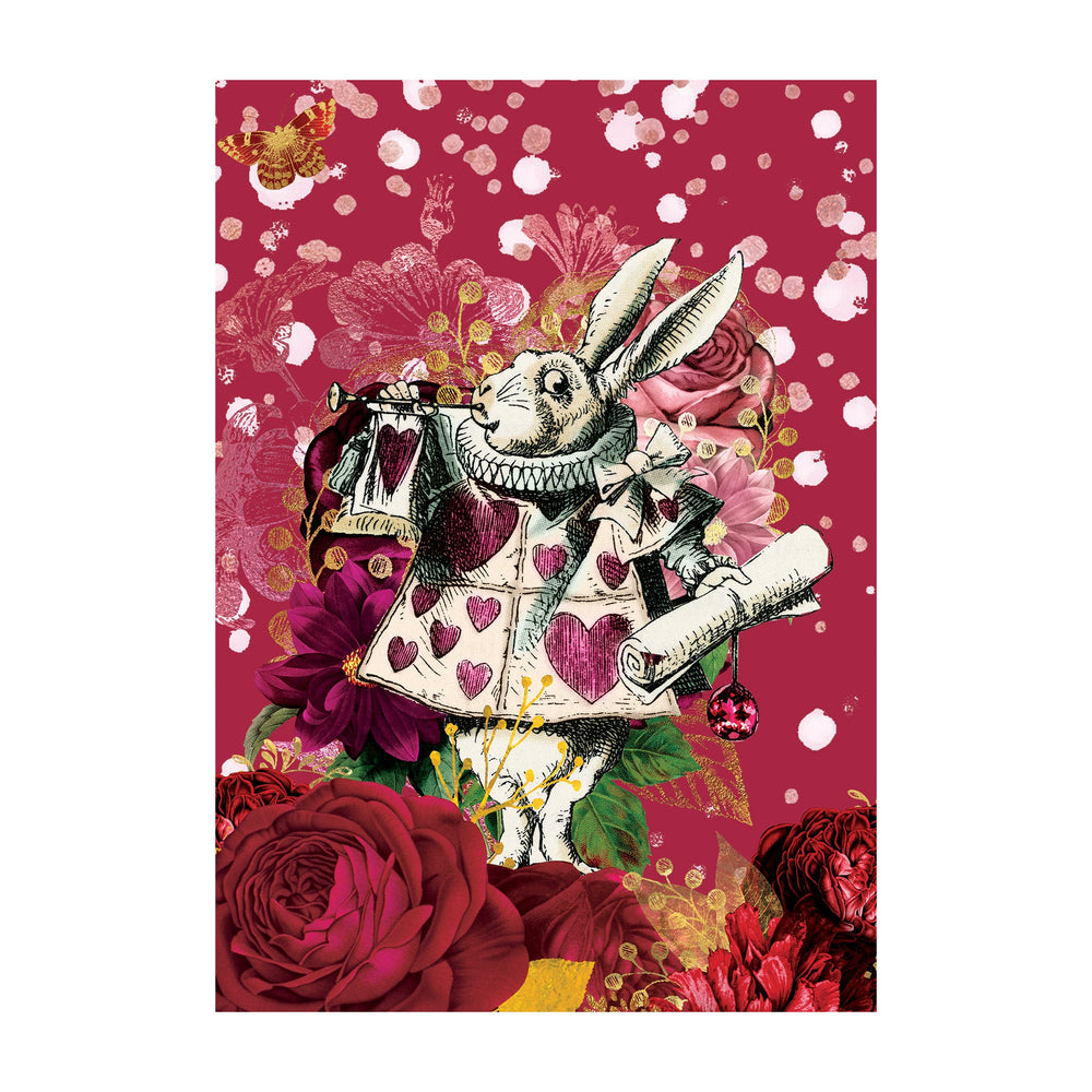 Alice in Wonderland A6 Greetings Card - White Rabbit - Kitsch Republic