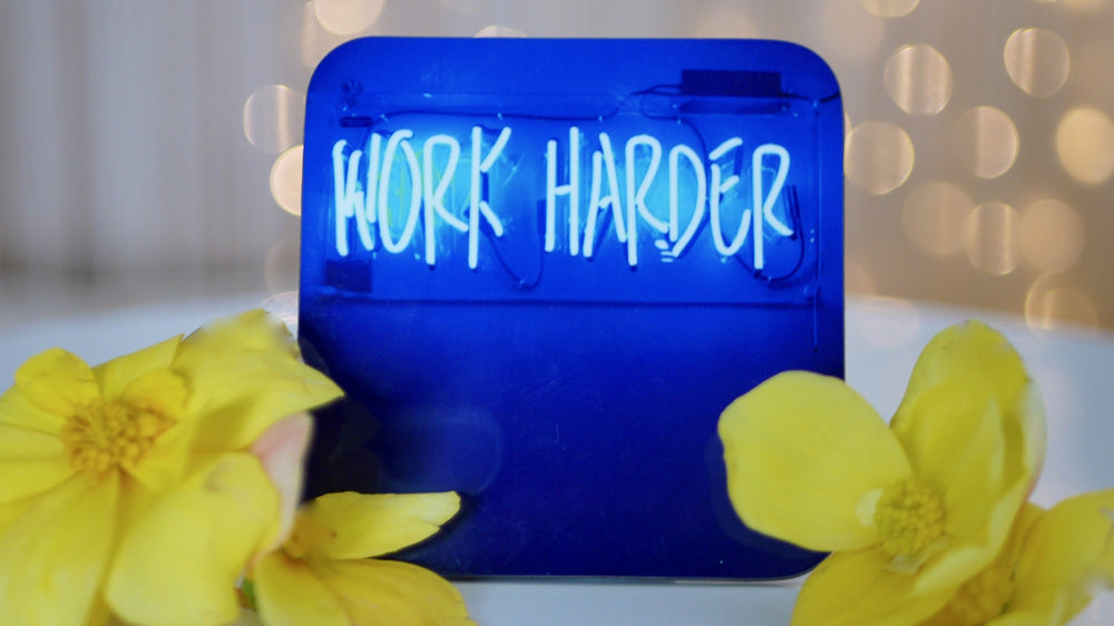 Work Harder Neon Sign Coaster - Kitsch Republic