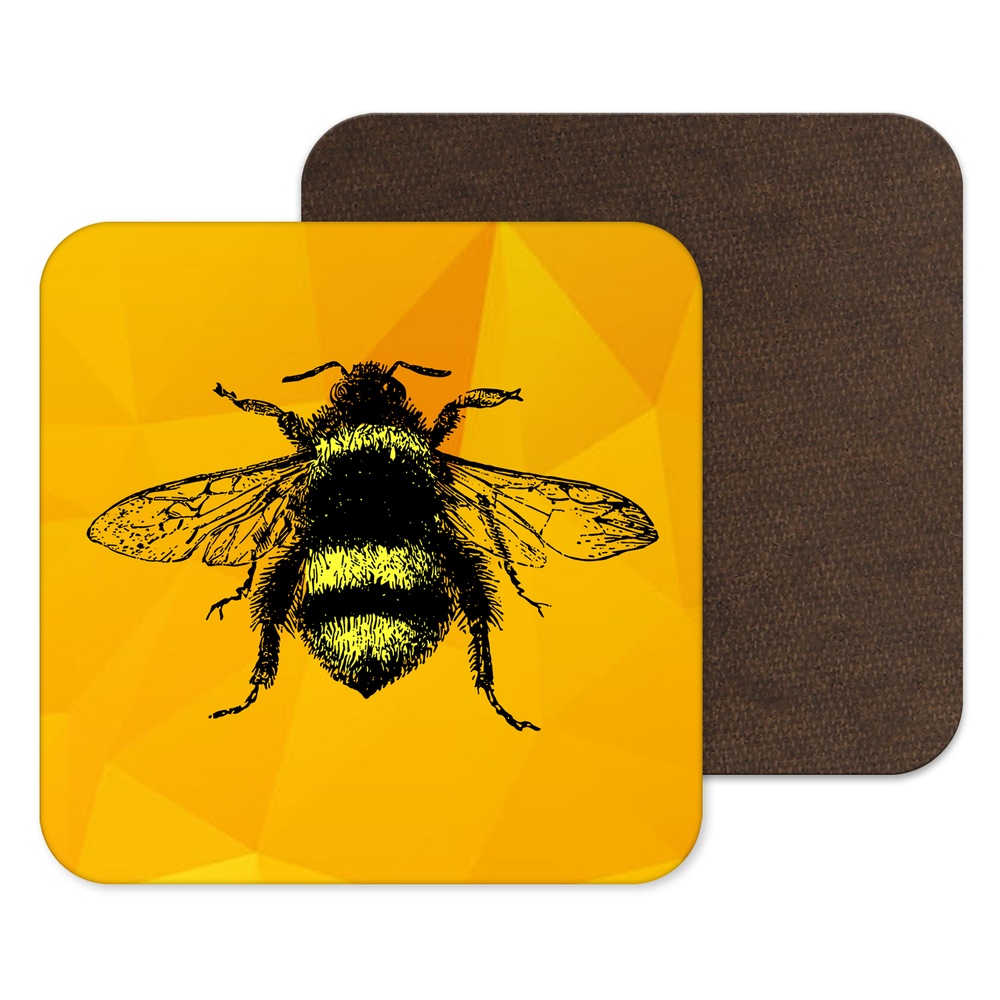 Yellow Bee Coaster, Bee Gift, Manchester Drinks Mat, Bee Keepers Gift, Mancunian Interiors