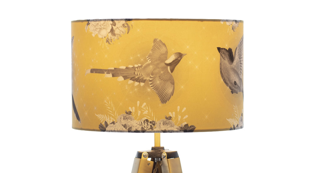 
            
                Load image into Gallery viewer, Yellow Bird Velvet Lampshade - Kitsch Republic
            
        