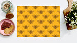 Yellow Mini Bee 40cm x 30cm Glass Worktop Saver / Serving Platter / Placemat - Kitsch Republic