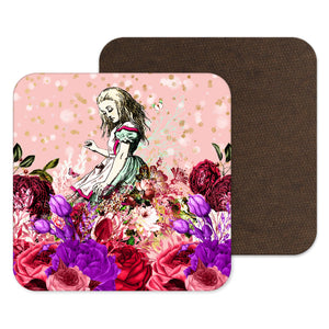 
            
                Load image into Gallery viewer, Alice in Wonderland Blush Pink Coaster
            
        