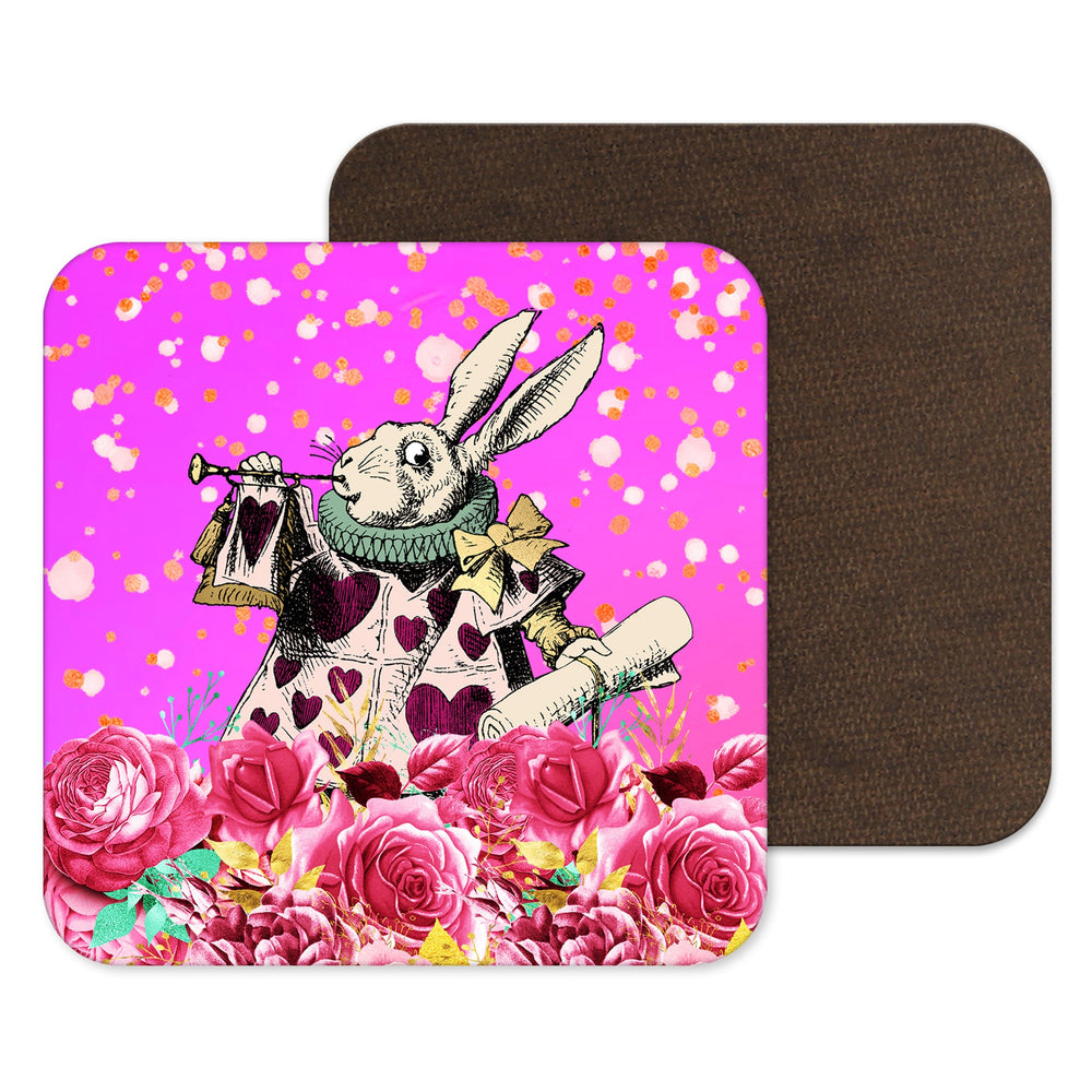 White Rabbit from Alice in Wonderland, Drinks Coaster, Secret Santa Gift