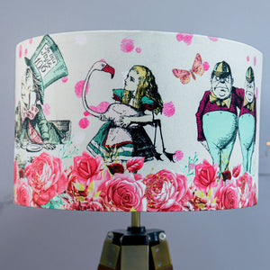 Alice in Wonderland Lampshade - Mad Hatters Tea Party - Pink - Kitsch Republic