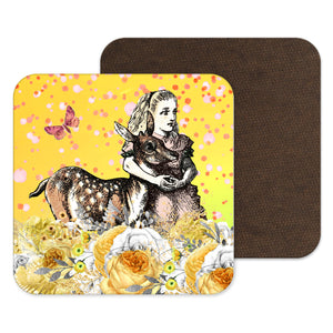 Alice in Wonderland Gift, Deer, Butterfly, Drinks Mat, Alice themed Bar