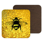 Gold Bee Coaster - Manchester Gift - Drinks Mat, Amber, Nectar