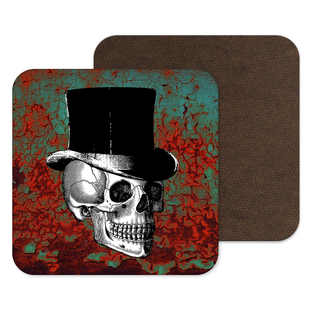 Skull coaster, Steampunk drinks mat, Victorian style gift, 
