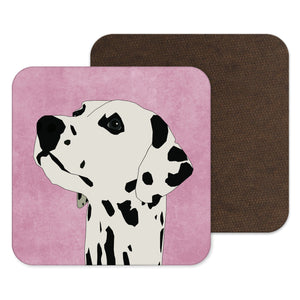 
            
                Load image into Gallery viewer, Dalmation Gift, Dog Coasters, Pink Drinks Mat, Dog Breeds, 101 Dalmations
            
        