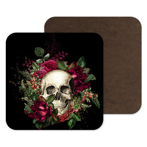 Gothic, horror, skulls, skeleton and steampunk coasters, drinks mat - skull gifts
