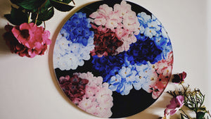 
            
                Load image into Gallery viewer, Floral Hydrangea Worktop Saver - Chopping Board - Placemat - Kitsch Republic
            
        