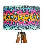 Rainbow Neon Animal Print Velvet Lampshade - Kitsch Republic