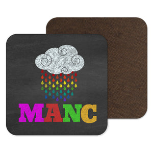 Manchester Manc, Manchester Gift, Manchester Rain, Manchester Pride, Rainbow Gay Pride, Drinks Mat