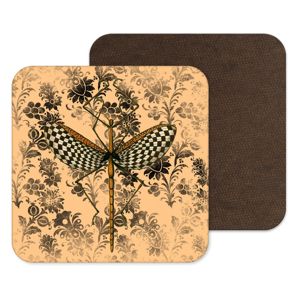 Creepy Coaster, Insect drinks mat, spooky gift, victorian moth collection, entomologist 