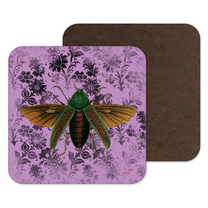 
            
                Load image into Gallery viewer, Creepy Moth Insects Coaster - Purple
            
        