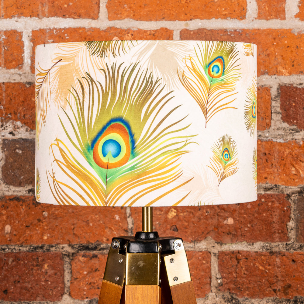Natural Peacock Feathers Lampshade - Kitsch Republic