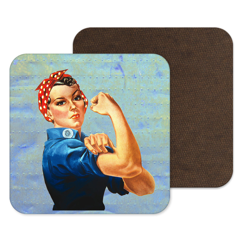 Rosie Riviter Icon Coaster, Drinks Mat, Feminist Gift, Women, USA America
