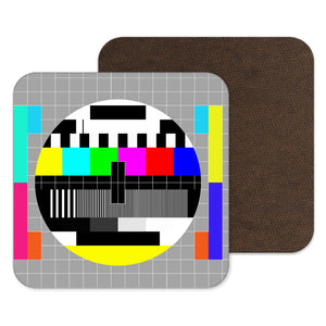 Retro Television - Test Card - Vintage TV - Coaster Bar Mat