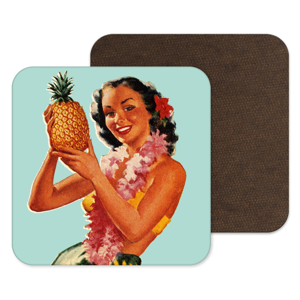 Tiki Bar - Pinup Tropical Pineapple Coaster