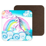 Unicorn Rainbow Coaster - Pastel homewares - gifts - drinks mat for secret santa