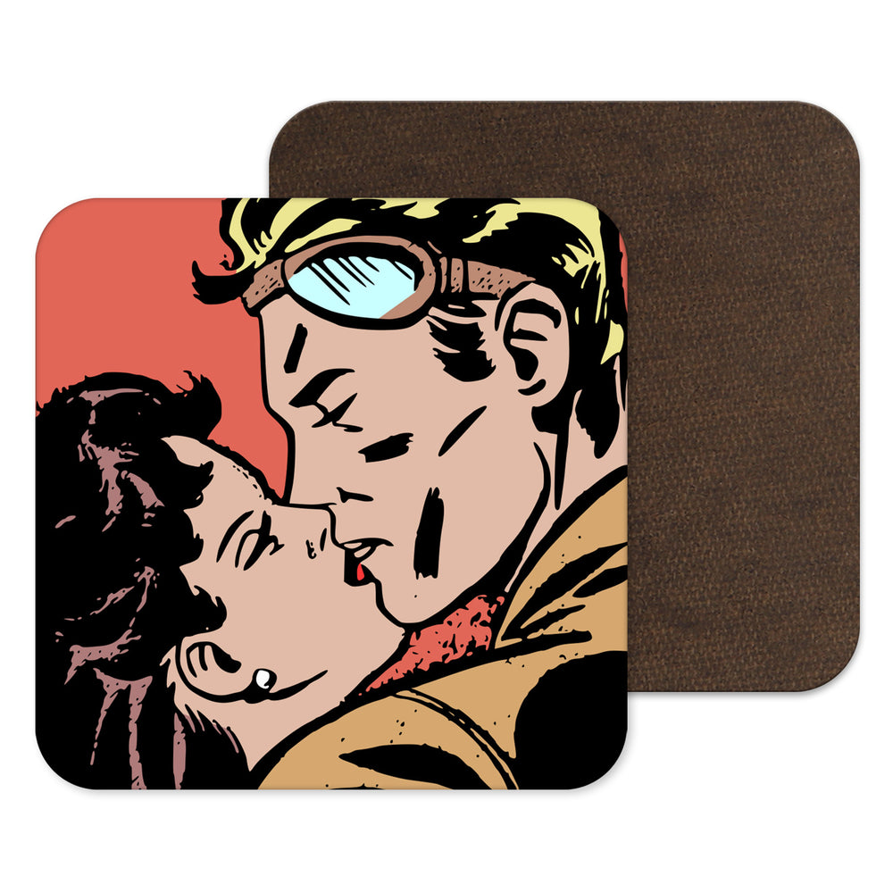 Vintage Kiss - Romance - Retro Coaster - Drinks Mat - Gift