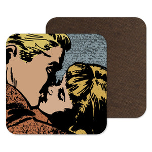 
            
                Load image into Gallery viewer, vintage retro pinup gift, kissing, Vintage coaster, retro drinks mat, 
            
        