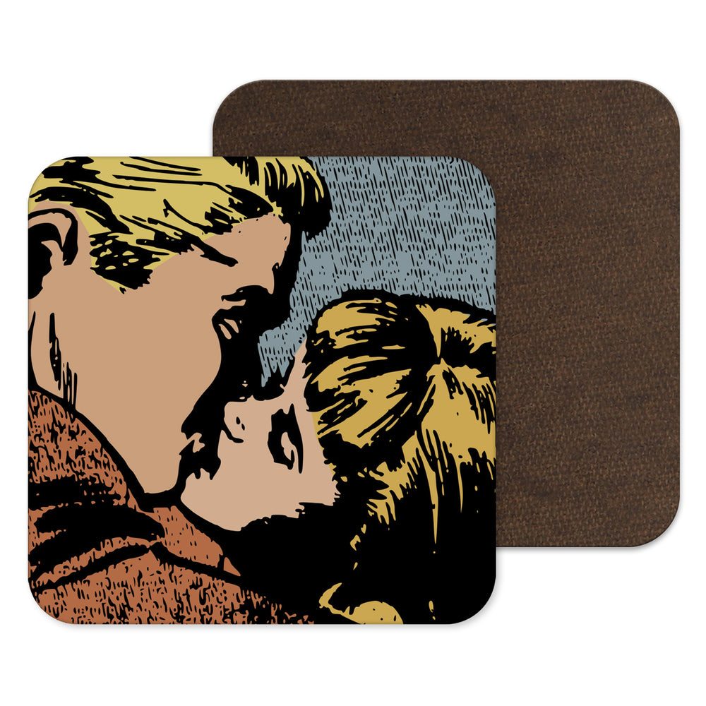 Vintage Kiss - Retro Romance - Kissing Coaster - Drinks Mat