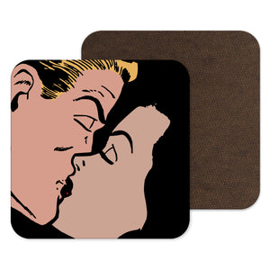 Vintage Kiss Coaster - Retro Romance #4