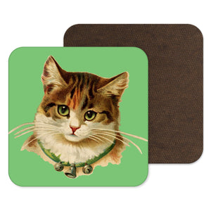 Vintage Cat Coaster - Drinks Mat - Cat Gift - Feline Gifts and Stocking Fillers