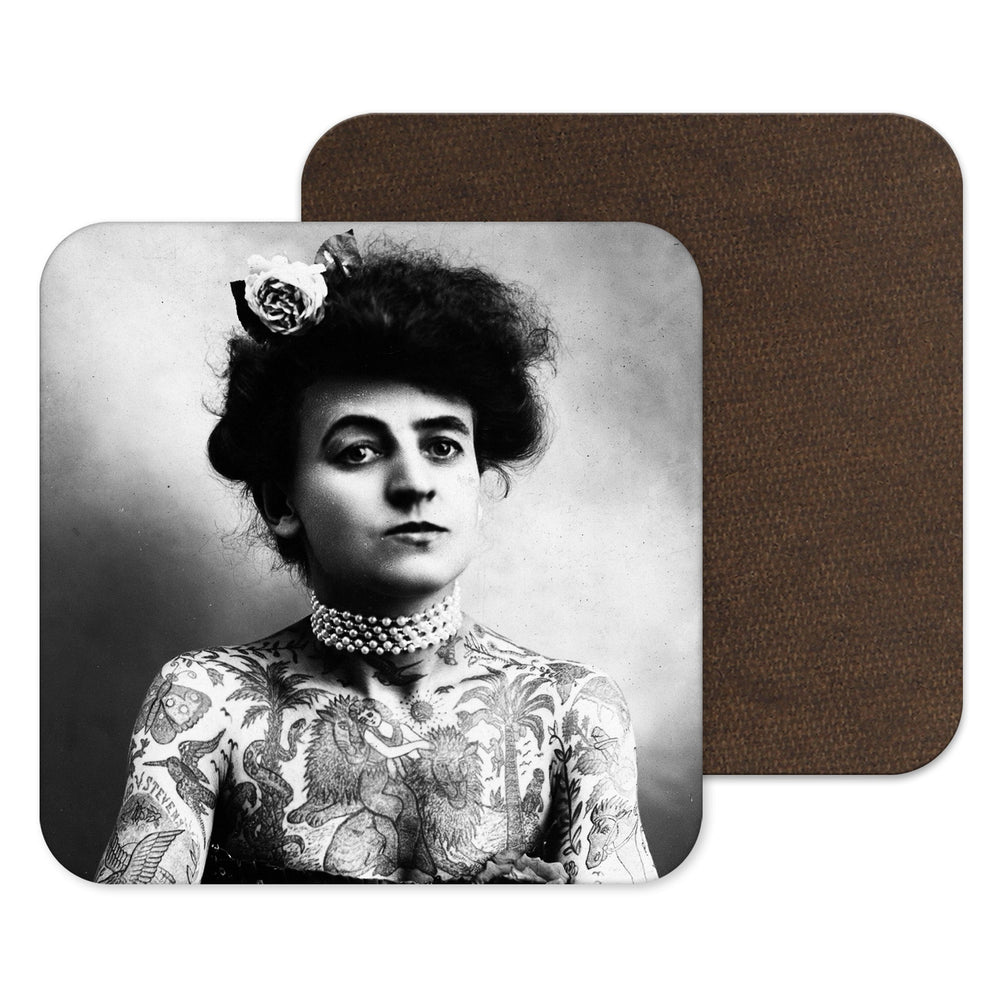 Maud Wagner Tattoo Woman Coasters