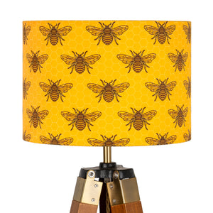 Yellow and Black Bee Velvet Lampshade - Kitsch Republic